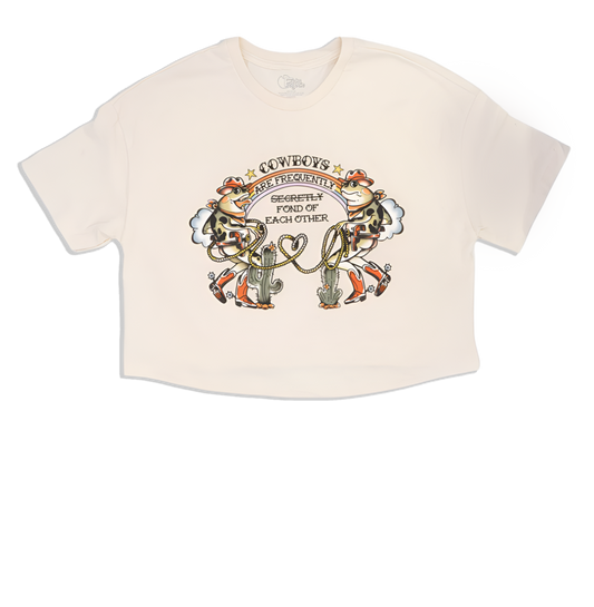 Frog Pardners Crop T-Shirt - Vintage White